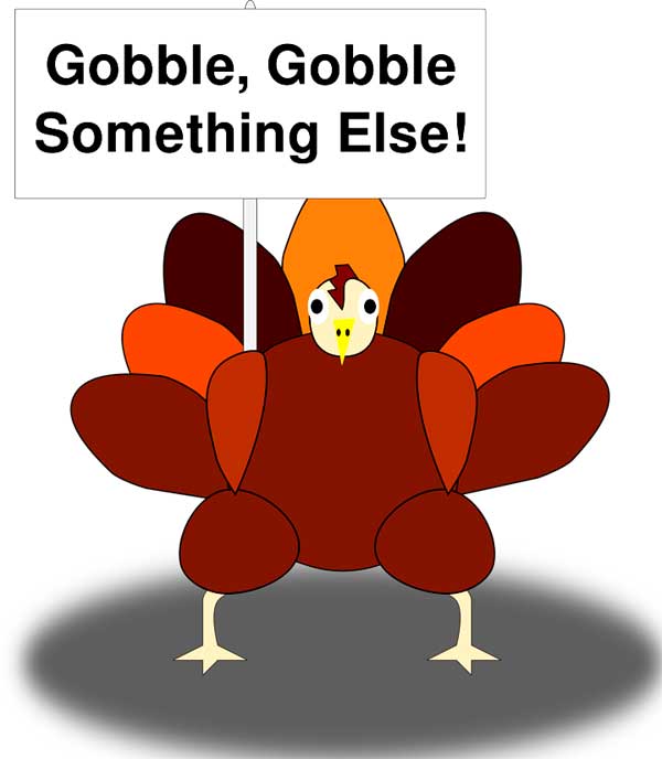 感恩節 火雞 thanksgiving turkey gobble 火雞的叫聲 咯咯叫 狼吞虎嚥 大口吞吃